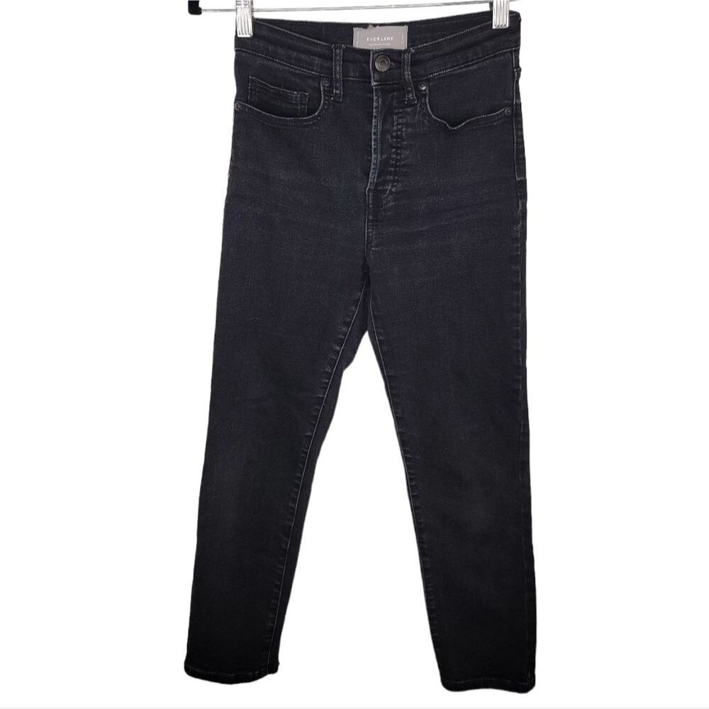 Everlane high-rise slim straight button fly denim jeans 25 Ankle